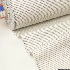Tissu Lin d'ameublement Juliette Blanc à rayures noires