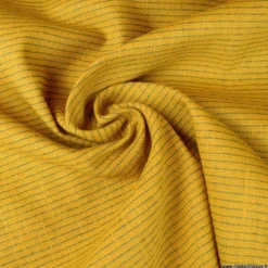 Tissu Lin d'ameublement Juliette moutarde à rayures noires