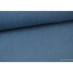 Tissu lin lavé bleu jean