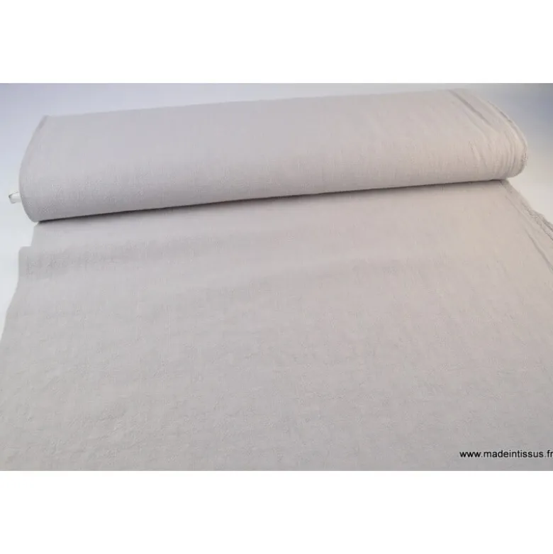 Tissu Lin Lavé Gris