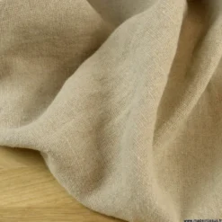 Tissu lin lavé made in france, grande laize coloris naturel.