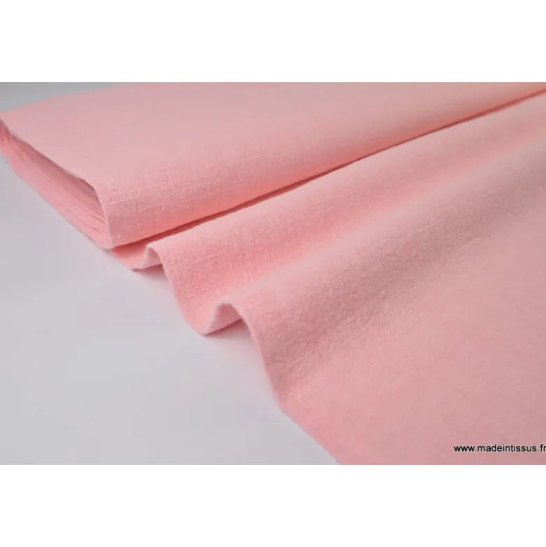 Tissu Lin Lavé Rose