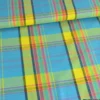 Tissu MADRAS coton Bleu et jaune