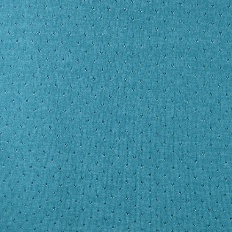 Tissu maille ajouré Lurex coloris Turquoise