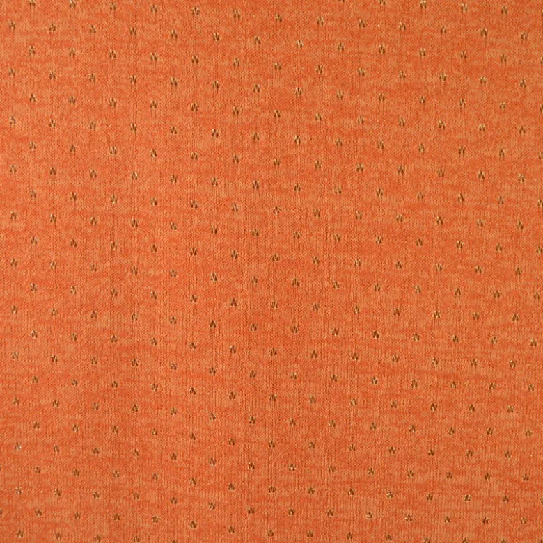 Tissu maille ajouré Lurex coloris Rouille