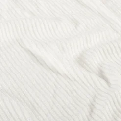 Tissu maille côtelée Lurex - Blanc cassé