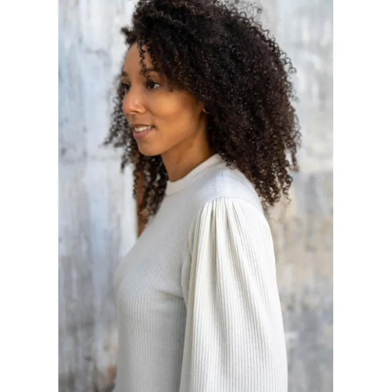 Tissu maille côtelée Lurex - Gris foncé