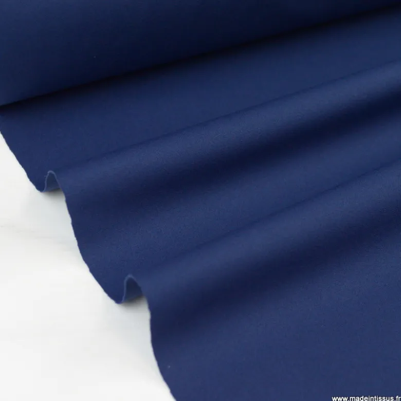 Tissu maille double stretch haut de gamme bleu foncé