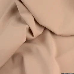 Tissu maille double stretch haut de gamme beige sarrasin