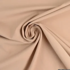 Tissu maille double stretch haut de gamme beige sarrasin