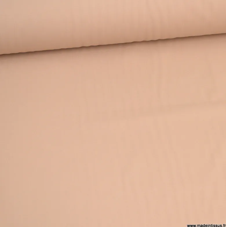 Tissu maille double stretch haut de gamme beige sarrasin