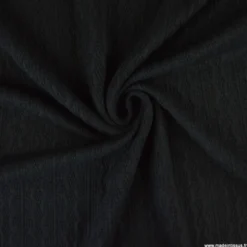 Tissu maille fine en viscose à motif chevrons - Noir