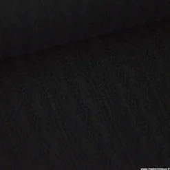 Tissu maille fine en viscose à motif chevrons - Noir