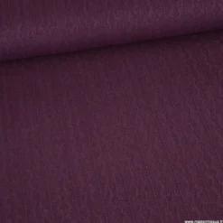 Tissu maille fine en viscose à motif chevrons - Prune