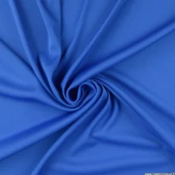 Tissu maille jersey interlock polyester bleu