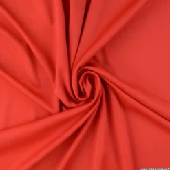 Tissu maille jersey interlock polyester rouge
