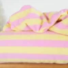Tissu maille jersey éponge à rayures roses et beurre - OEKO TEX