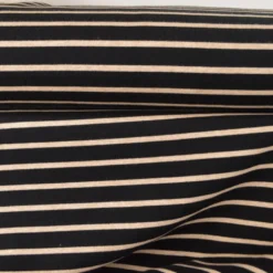 Tissu maille lourde à rayures - Noir