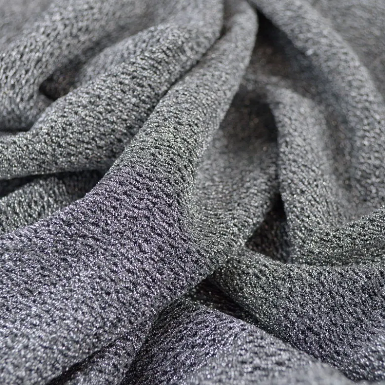 Tissu maille pailleté Aurora Argenté
