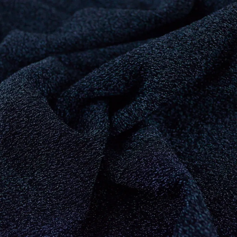 Tissu maille pailleté Aurora Bleu nuit