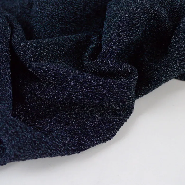 Tissu maille pailleté Aurora Bleu nuit