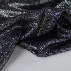 Tissu maille pailleté Shiny Noir argenté