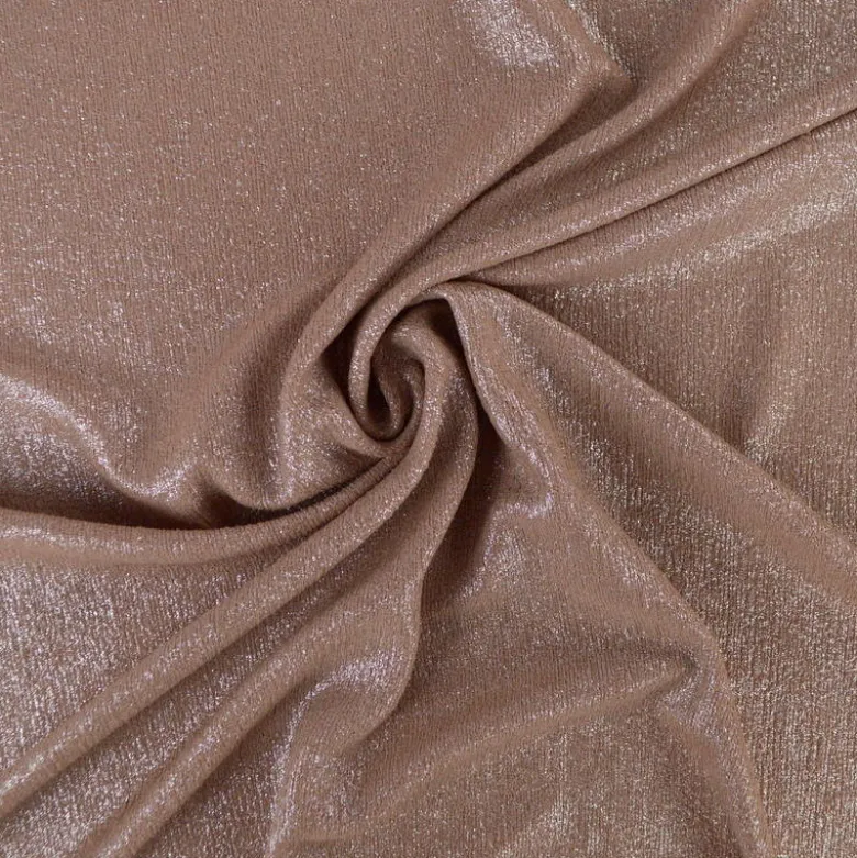 Tissu maille pailleté Shiny Rose gold