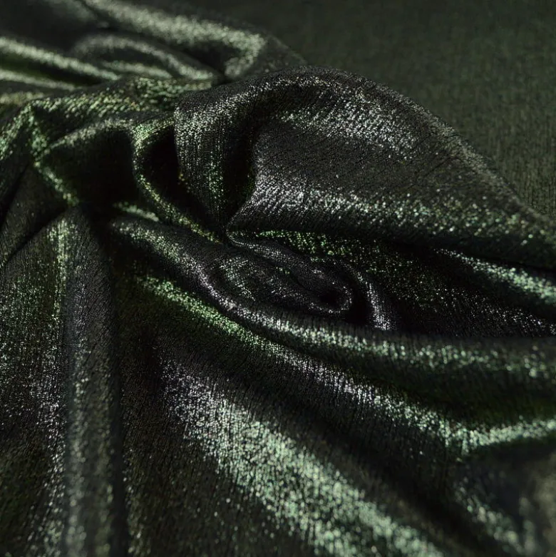Tissu maille pailleté Shiny Vert foncé