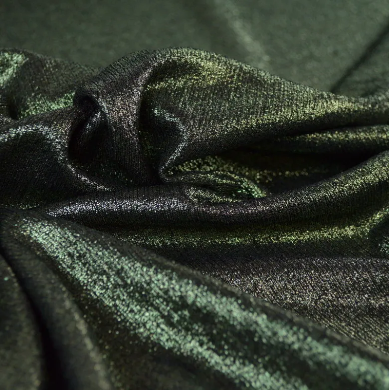Tissu maille pailleté Shiny Vert foncé