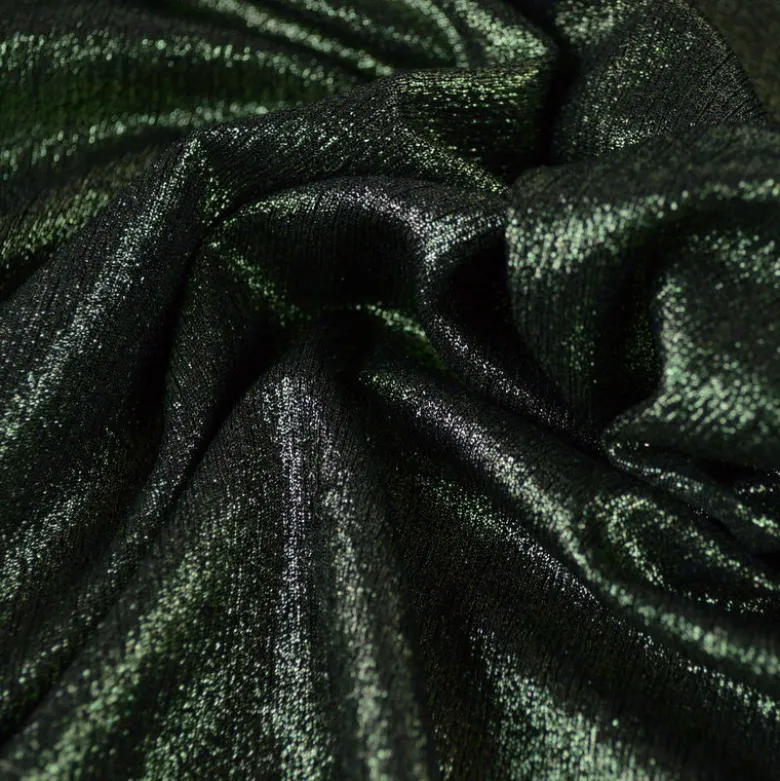 Tissu maille pailleté Shiny Vert foncé