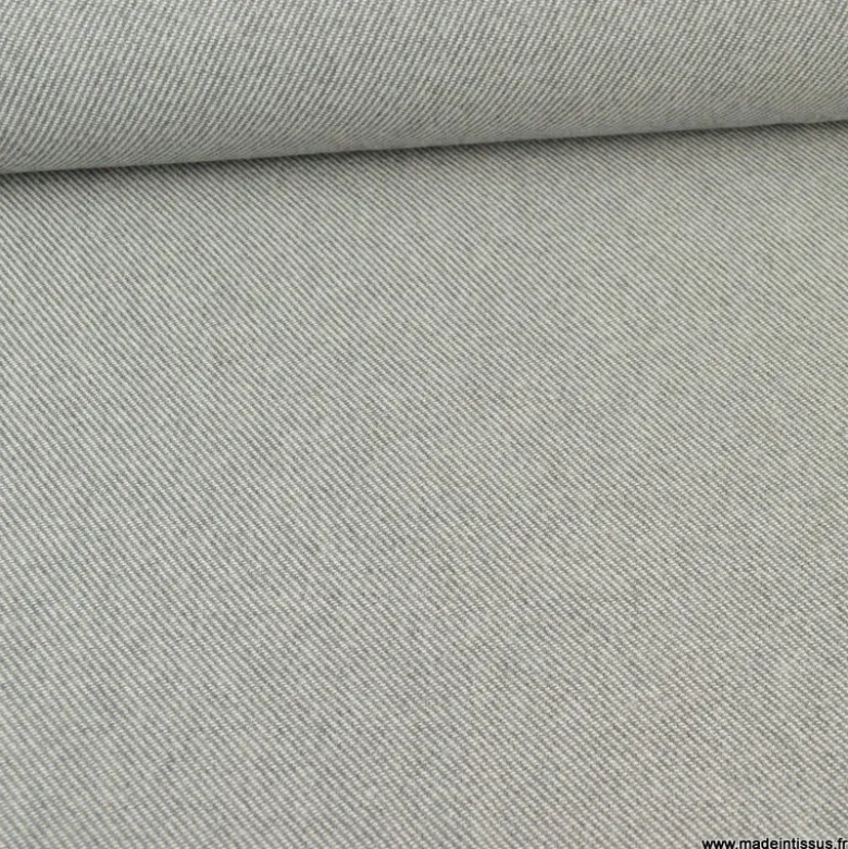 Tissu maille tricot coloris gris clair chiné