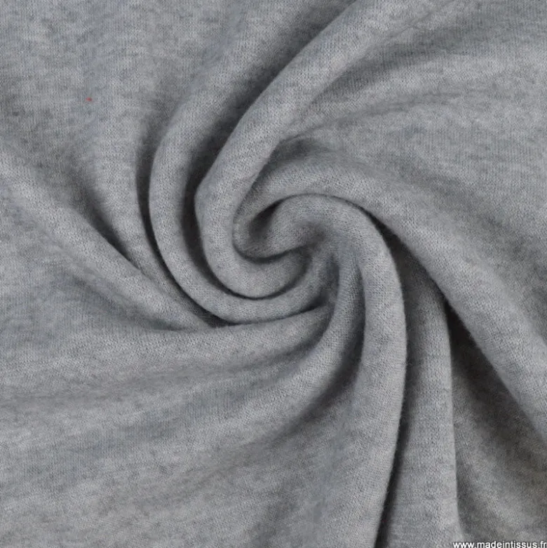 Tissu maille tricot coloris gris
