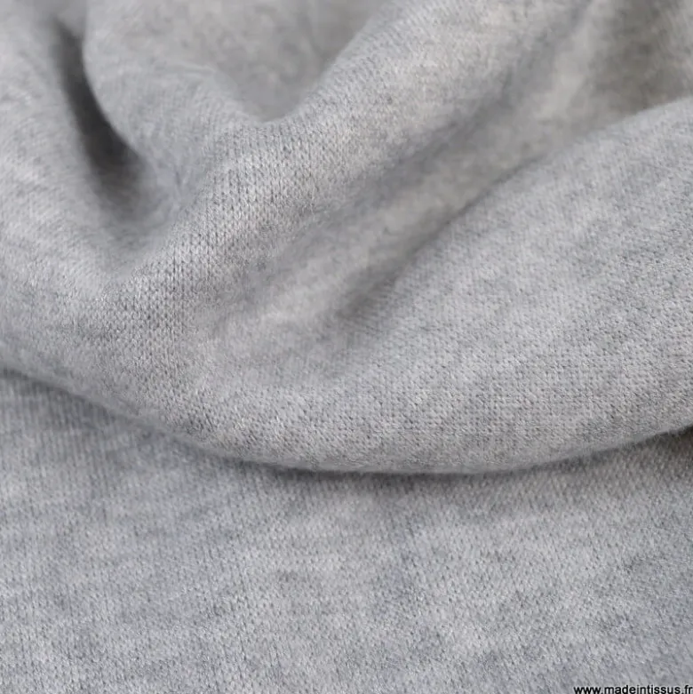 Tissu maille tricot coloris gris