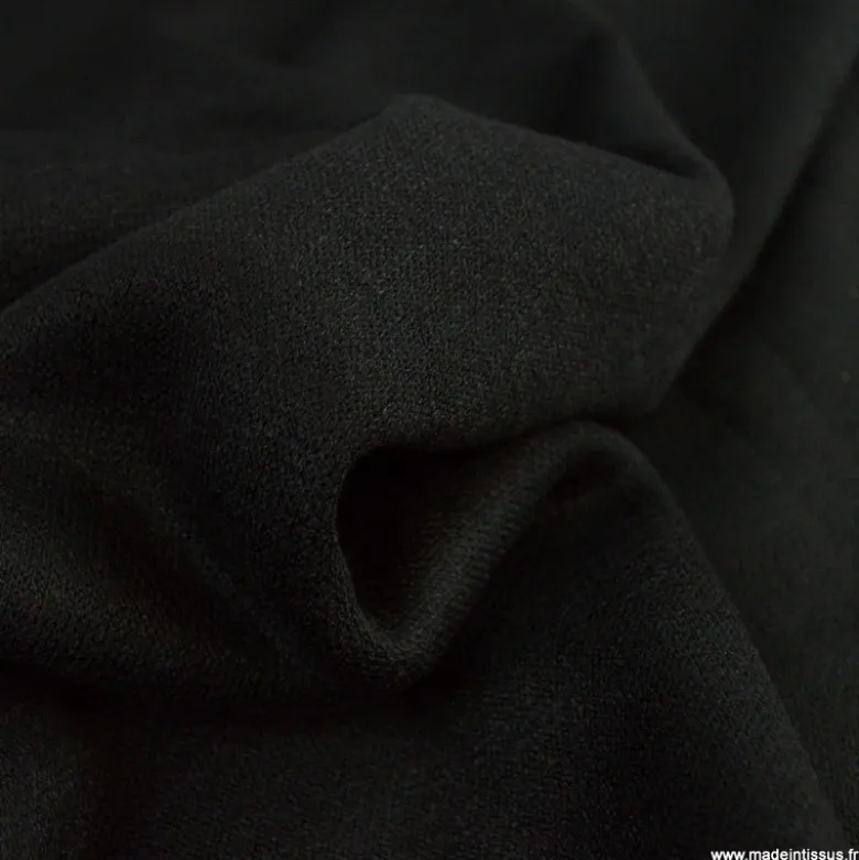 Tissu maille tricot coloris noir