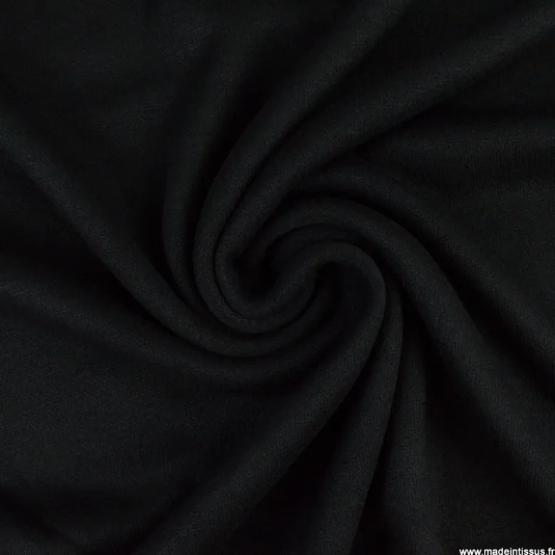 Tissu maille tricot coloris noir