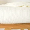 Tissu maille tricot côtelé - Blanc cassé