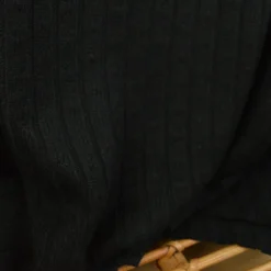 Tissu maille tricot côtelé - Noir