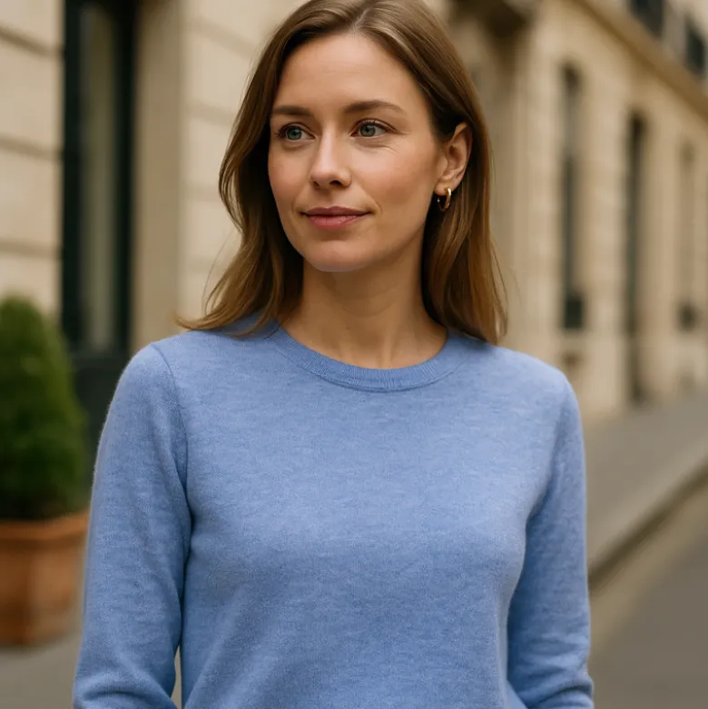 Tissu maille viscose fine - Bleu denim