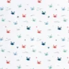 Tissu maillot de bain motif crabes fond blanc - OEKO TEX