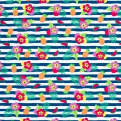Tissu maillot de bain - Rayures et fleurs - OEKO TEX