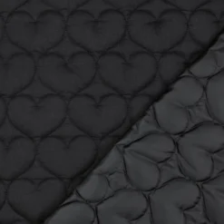 Tissu matelassé Coeurs irisé fond noir