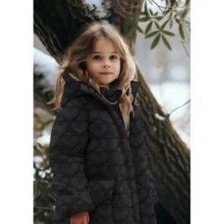 Tissu matelassé Coeurs irisé fond noir