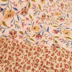 Tissu Matelassé coton Vertical Evelyne et Karli - fleurs et léopard