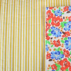 Tissu Matelassé coton Vertical Odalie et Edouard jaune