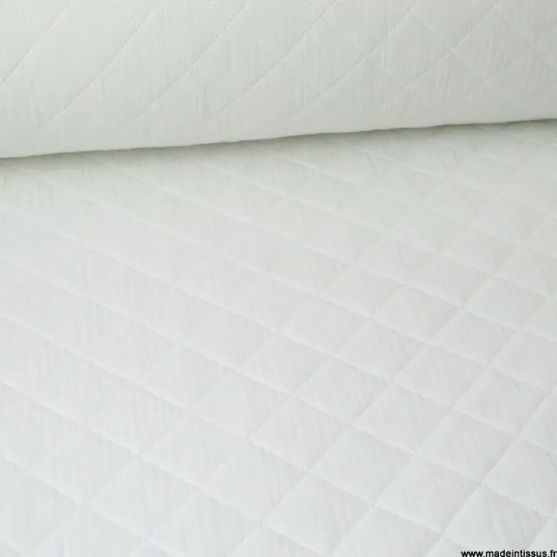 Tissu Matelassé Double Gaze OEKO TEX - Blanc