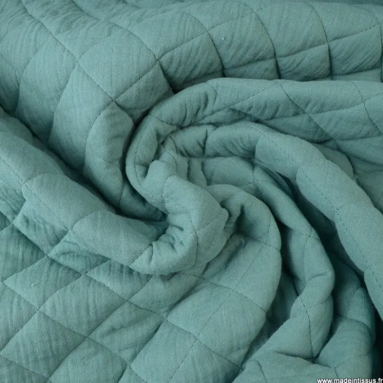 Tissu Matelassé Double Gaze OEKO TEX - Eucalyptus
