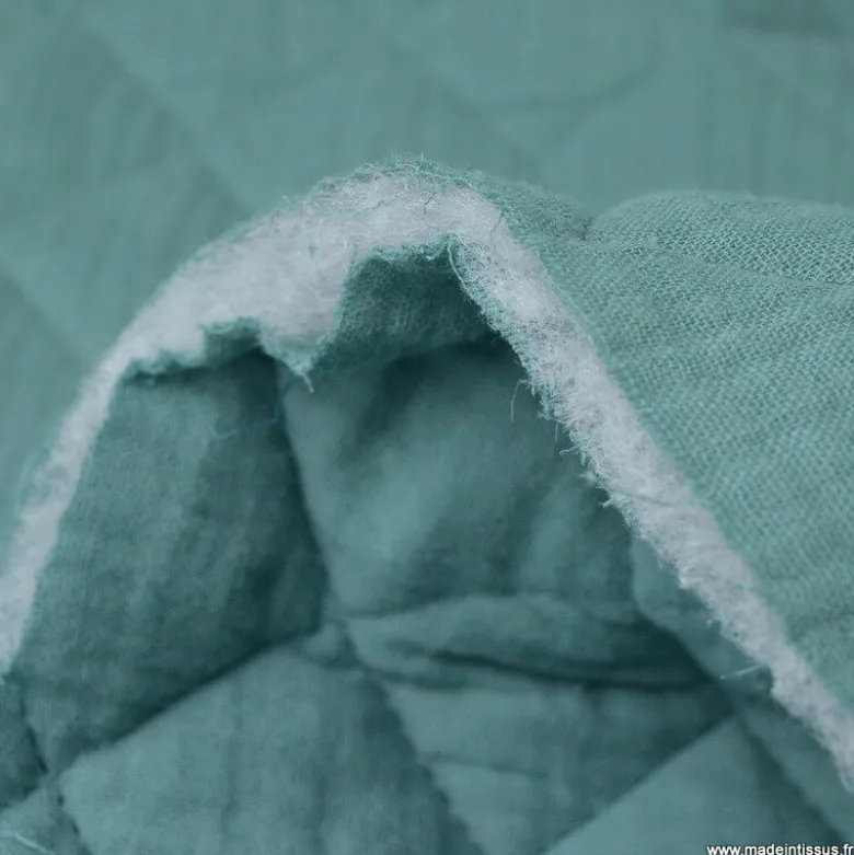 Tissu Matelassé Double Gaze OEKO TEX - Eucalyptus
