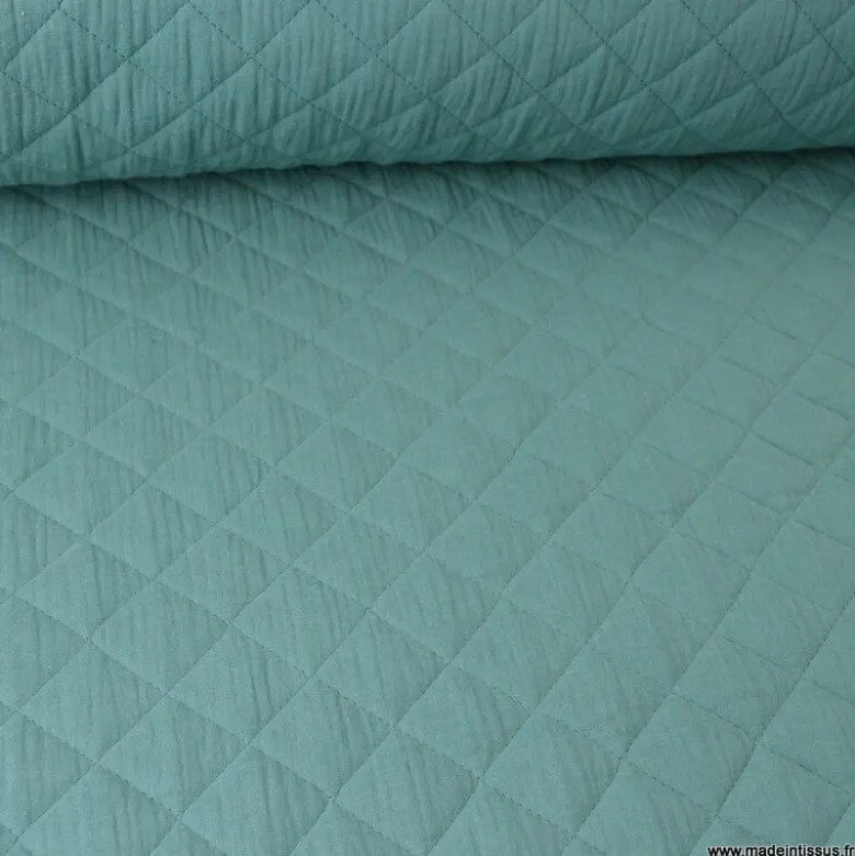 Tissu Matelassé Double Gaze OEKO TEX - Eucalyptus