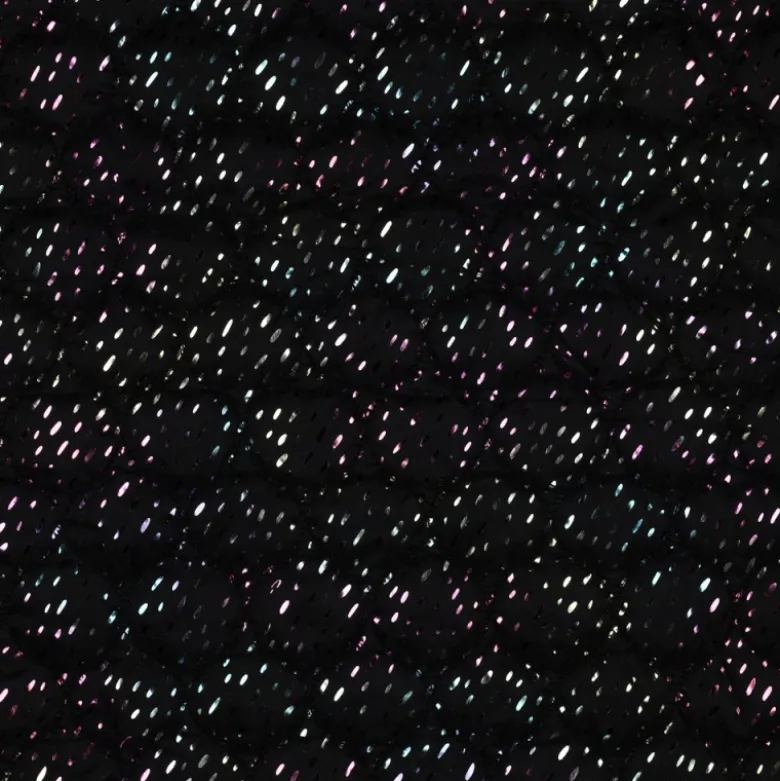 Tissu matelassé losange irisé fond noir