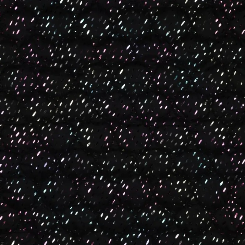 Tissu matelassé losange irisé fond noir